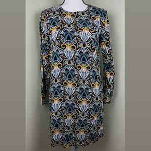 H&M Long Sleeve Lotus Print Tunic Mini Dres